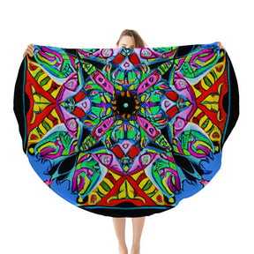 Single-Sided Printed Round Blanket | 280GSM Flannel - 7 - COLORFUL MANDALA