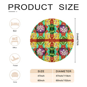 Single-Sided Printed Round Blanket | 280GSM Flannel - 7 - TROPICAL INSPIRED