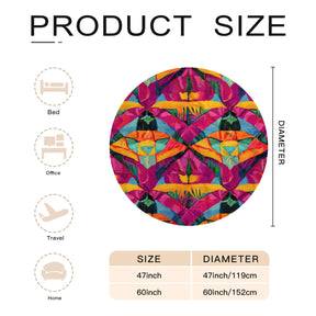 Single-Sided Printed Round Blanket | 280GSM Flannel - 2 - TROPICAL INSPIRED