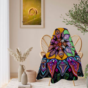 Single-Sided Printed Round Blanket | 280GSM Flannel - 1 - COLORFUL MANDALA