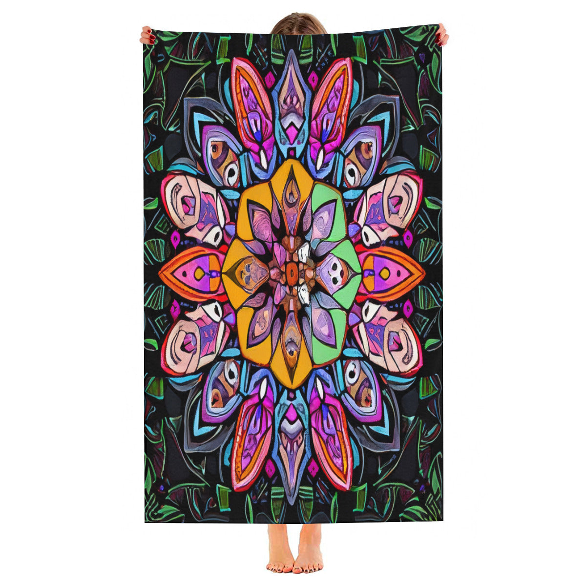 Beach towel 33×52inch｜Microfiber - 1 - COLORFUL MANDALA