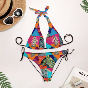 All-Over Print Bikini Swimsuit (Multi-Faceted Design)｜Polyester+Spandex - 4 - TROPICAL INSPIRED