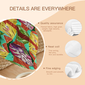 Single-Sided Printed Round Blanket | 280GSM Flannel - 7 - TROPICAL INSPIRED