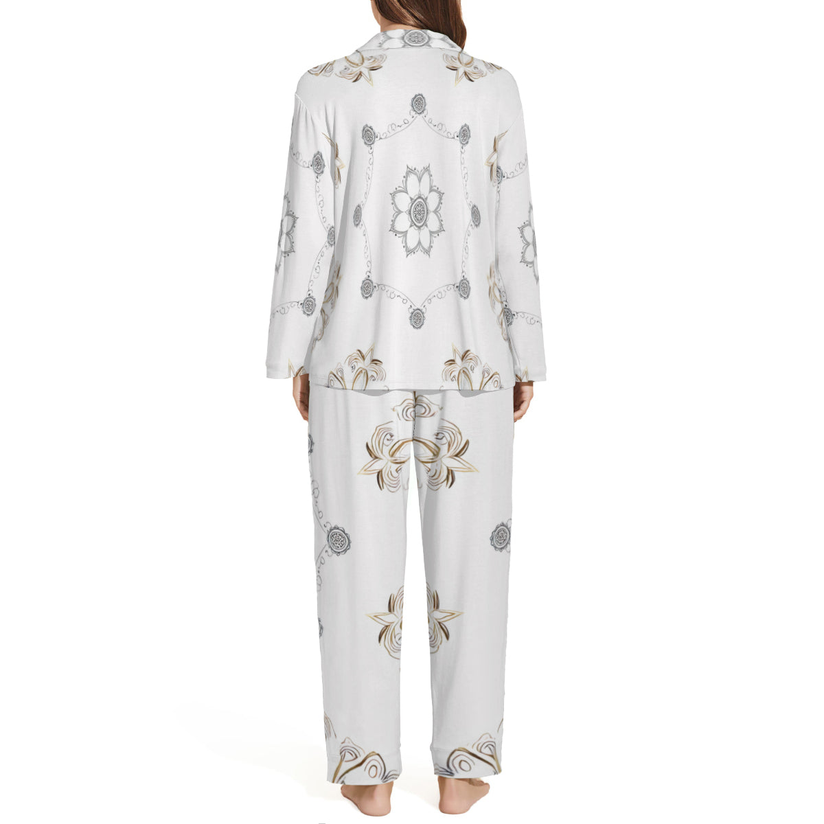 All-Over Print Adult Long-Sleeved Pajamas Set (Multi-Sided Design) |  Polyester - 17 - Luxx Mandala