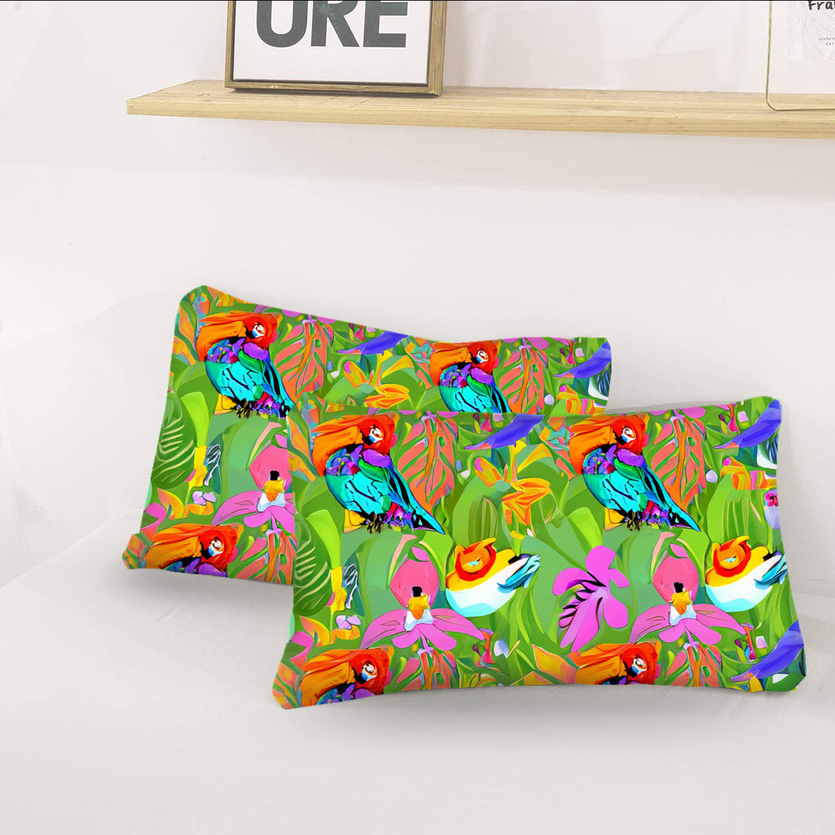 Multi Size Printed Duvet Cover Set (Double)｜Polyester - 2 - Abstract Birds