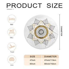 Single-Sided Printed Round Blanket | 280GSM Flannel - 2 - Luxx Mandala