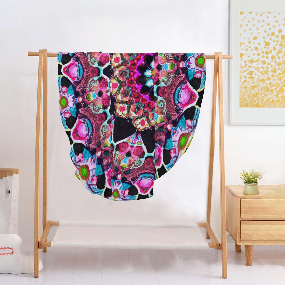 Single-Sided Printed Round Blanket | 280GSM Flannel - 3 - COLORFUL MANDALA