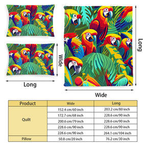 Multi Size Printed Duvet Cover Set (Double)｜Polyester - 27 - Abstract Birds