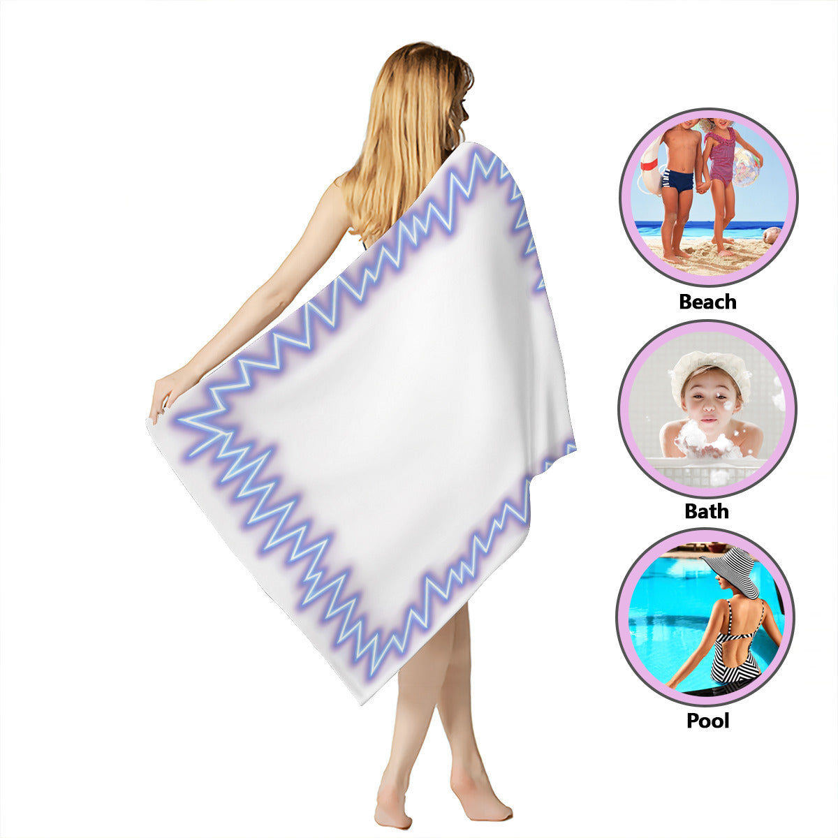 Beach towel 33×52inch｜Microfiber - 8 - Lightning Pattern