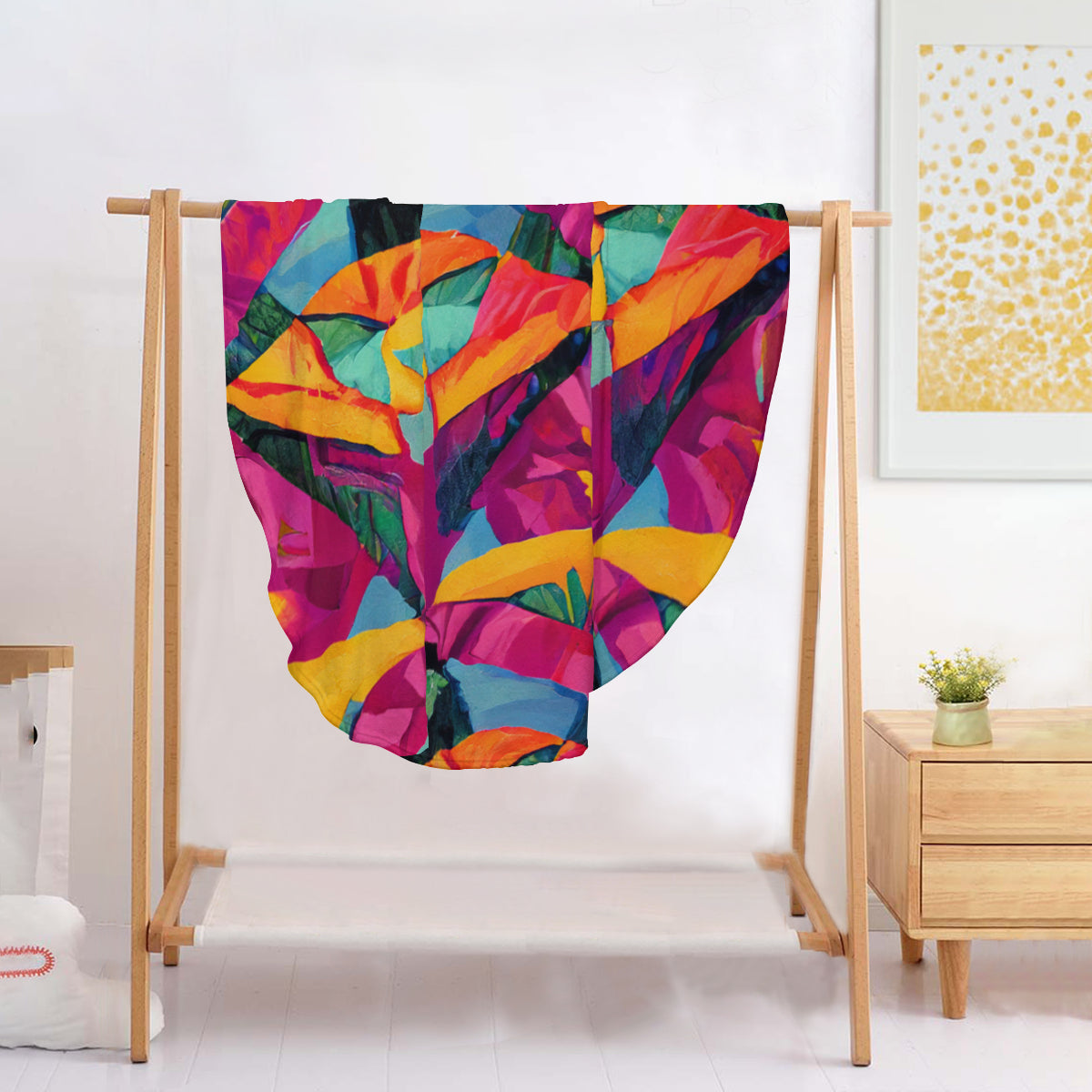 Single-Sided Printed Round Blanket | 280GSM Flannel - 2 - TROPICAL INSPIRED