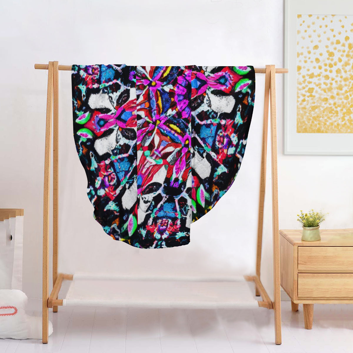 Single-Sided Printed Round Blanket | 280GSM Flannel - 9 - COLORFUL MANDALA