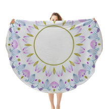 Single-Sided Printed Round Blanket | 280GSM Flannel - 15 - COLORFUL MANDALA