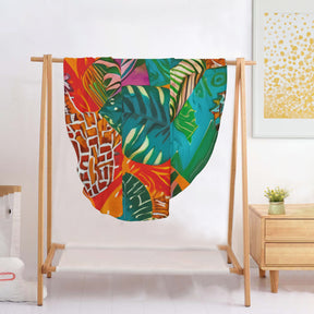 Single-Sided Printed Round Blanket | 280GSM Flannel - 14 - TROPICAL INSPIRED