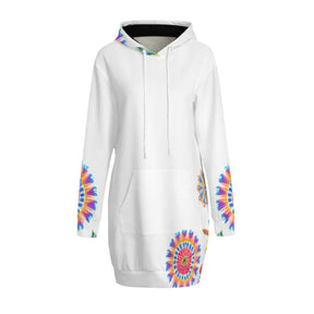 All-Over Print Women Long Sleeve Casual Hoodie Sweatshirt Dress丨 Polyester - 17 - Spanish Designs