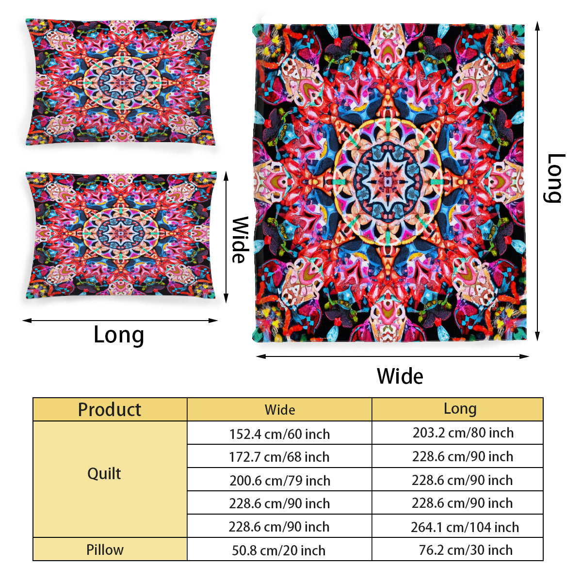 Multi Size Printed Duvet Cover Set (Double)｜Polyester - 8 - COLORFUL MANDALA