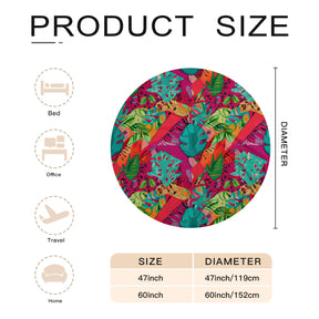 Single-Sided Printed Round Blanket | 280GSM Flannel - 6 - TROPICAL INSPIRED