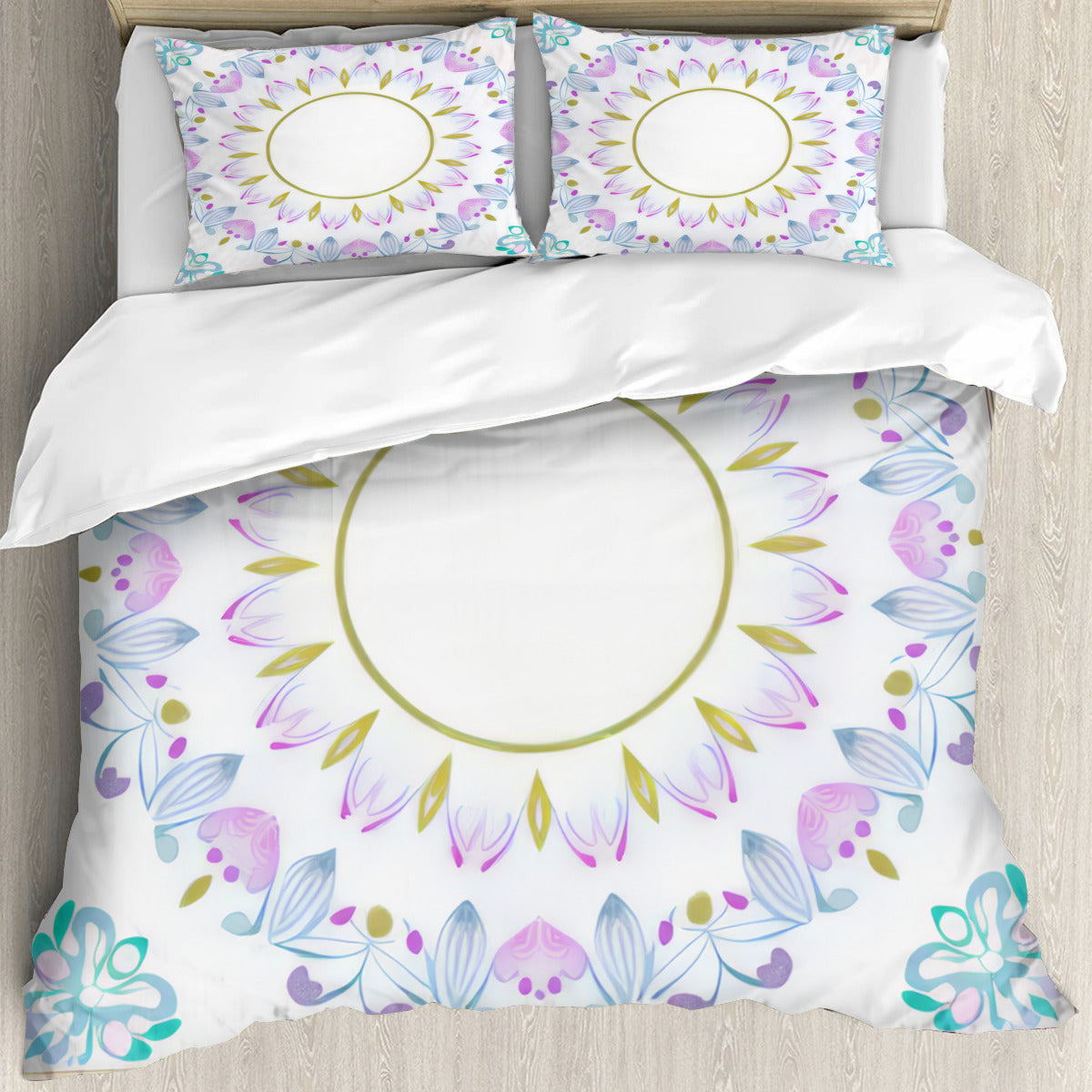 Multi Size Printed Duvet Cover Set (Double)｜Polyester - 15 - COLORFUL MANDALA