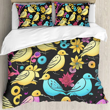 Multi Size Printed Duvet Cover Set (Double)｜Polyester - 19 - Abstract Birds