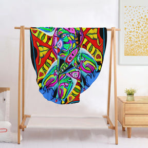 Single-Sided Printed Round Blanket | 280GSM Flannel - 7 - COLORFUL MANDALA