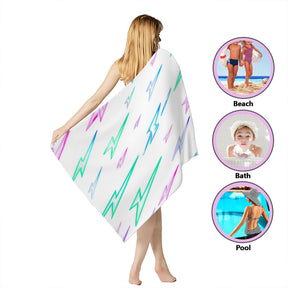 Beach towel 33×52inch｜Microfiber - 25 - Lightning Pattern