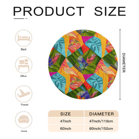 Single-Sided Printed Round Blanket | 280GSM Flannel - 30 - TROPICAL INSPIRED