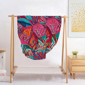 Single-Sided Printed Round Blanket | 280GSM Flannel - 24 - TROPICAL INSPIRED