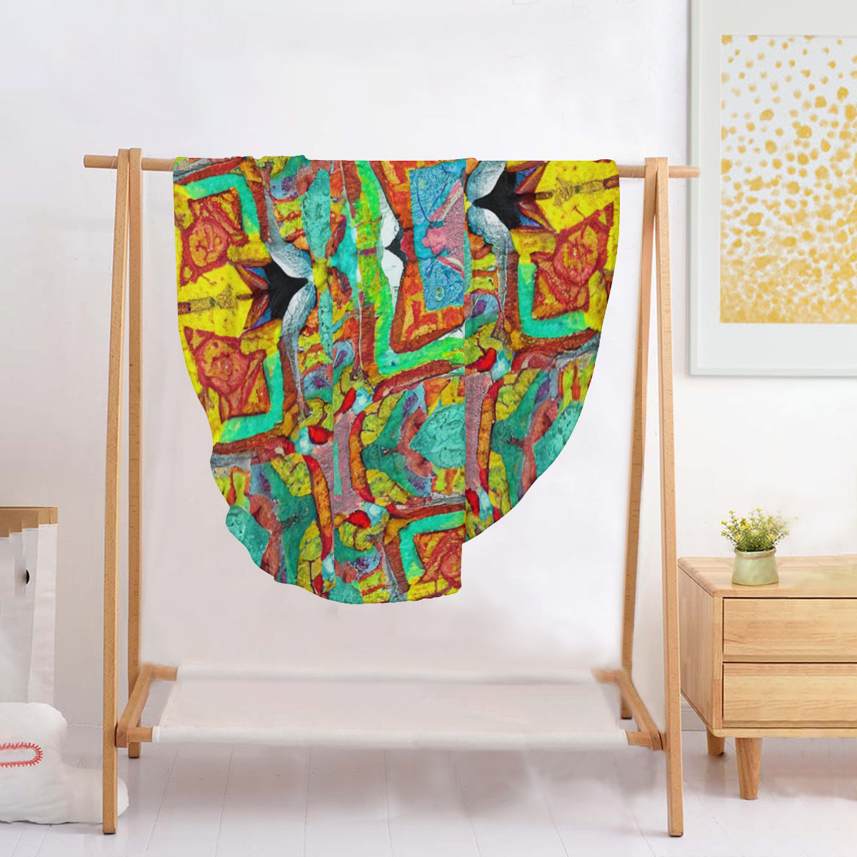 Single-Sided Printed Round Blanket | 280GSM Flannel - 19 - TROPICAL INSPIRED