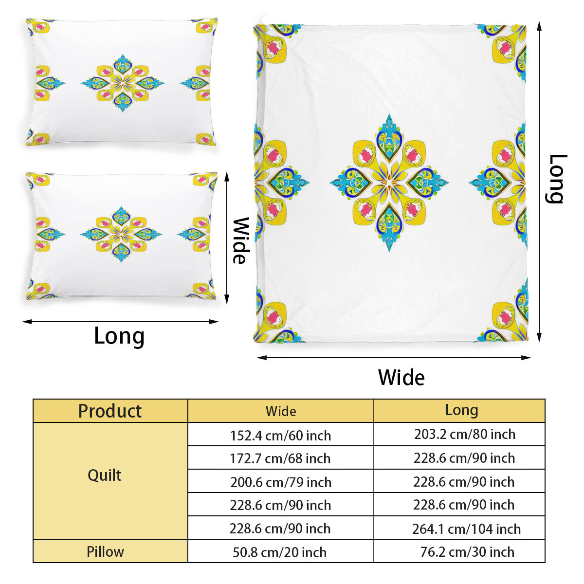 Multi Size Printed Duvet Cover Set (Double)｜Polyester - 44- Spanish Designs