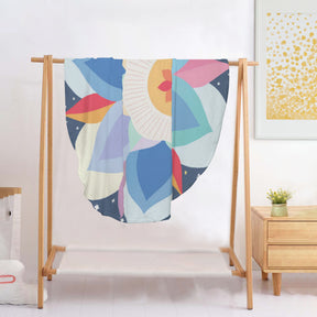 Single-Sided Printed Round Blanket | 280GSM Flannel - 20 - COLORFUL MANDALA