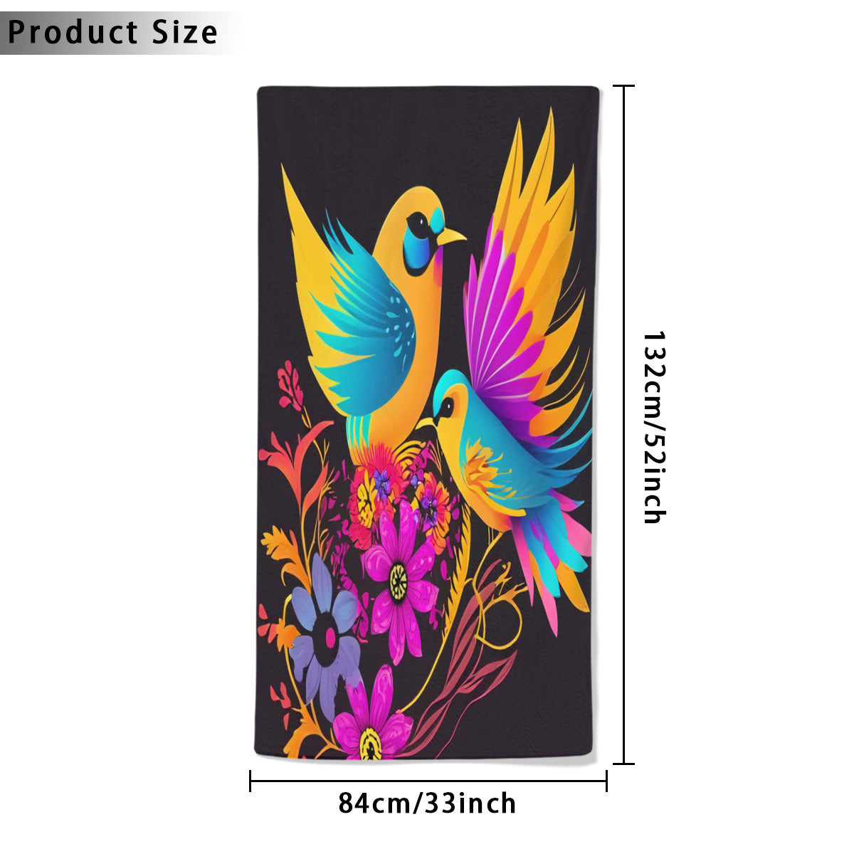 Beach towel 33×52inch｜Microfiber - 20 - Abstract Birds