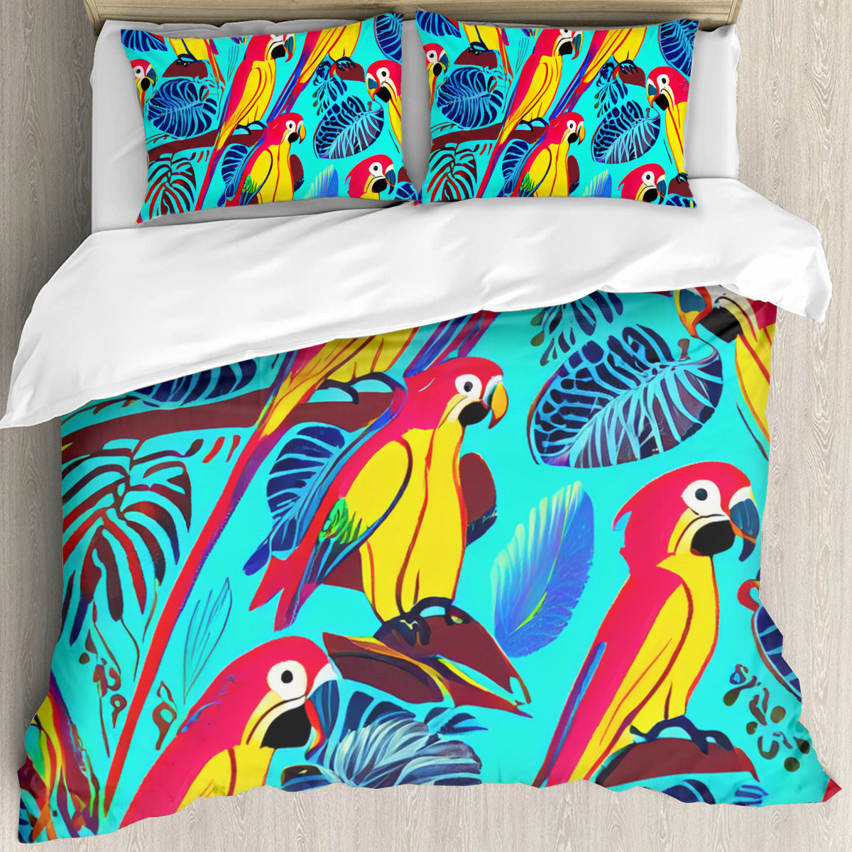 Multi Size Printed Duvet Cover Set (Double)｜Polyester - 28 - Abstract Birds