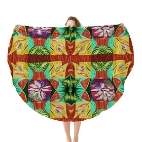 Single-Sided Printed Round Blanket | 280GSM Flannel - 7 - TROPICAL INSPIRED