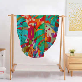 Single-Sided Printed Round Blanket | 280GSM Flannel - 8 - TROPICAL INSPIRED