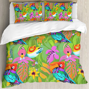 Multi Size Printed Duvet Cover Set (Double)｜Polyester - 2 - Abstract Birds