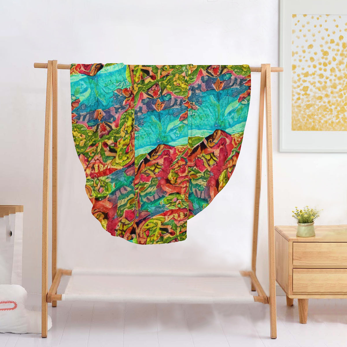 Single-Sided Printed Round Blanket | 280GSM Flannel - 20 - TROPICAL INSPIRED