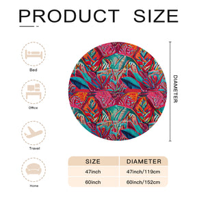 Single-Sided Printed Round Blanket | 280GSM Flannel - 24 - TROPICAL INSPIRED