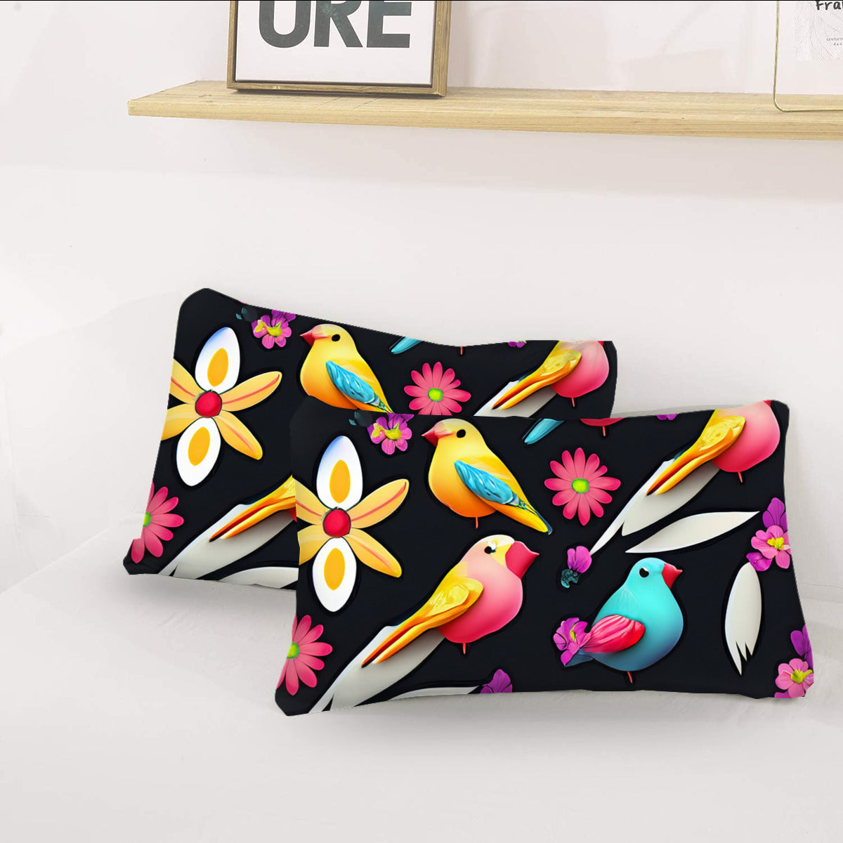 Multi Size Printed Duvet Cover Set (Double)｜Polyester - 24 - Abstract Birds