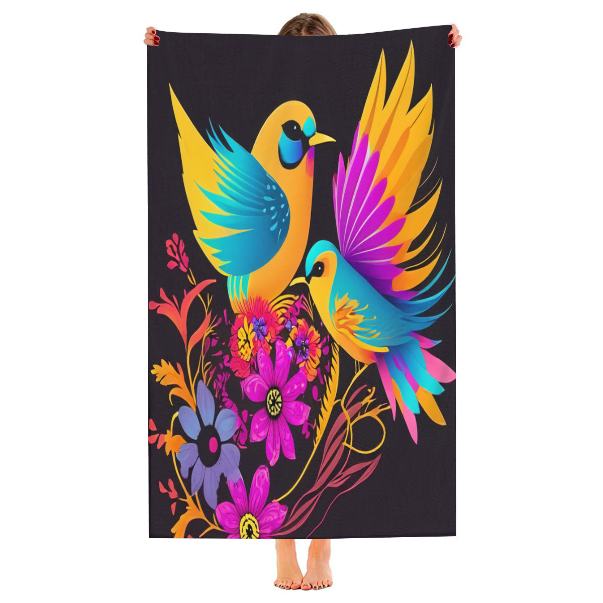 Beach towel 33×52inch｜Microfiber - 20 - Abstract Birds