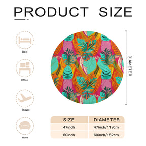 Single-Sided Printed Round Blanket | 280GSM Flannel - 5 - TROPICAL INSPIRED