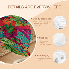 Single-Sided Printed Round Blanket | 280GSM Flannel - 6 - TROPICAL INSPIRED