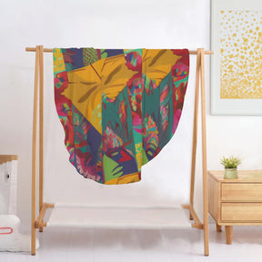 Single-Sided Printed Round Blanket | 280GSM Flannel - 13 - TROPICAL INSPIRED