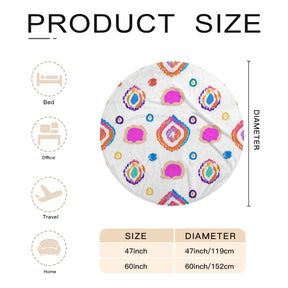 Single-Sided Printed Round Blanket | 280GSM Flannel - 1 - Geometric