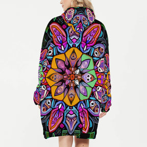 Sleeper Blanket Hoodie ｜Flannel - 1 - COLORFUL MANDALA