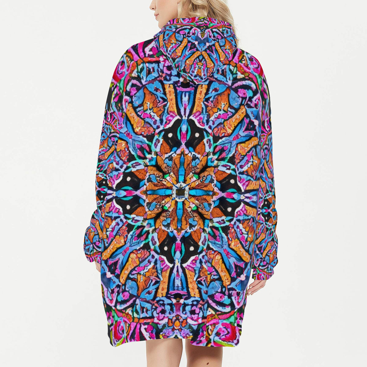 Sleeper Blanket Hoodie ｜Flannel - 2 - COLORFUL MANDALA