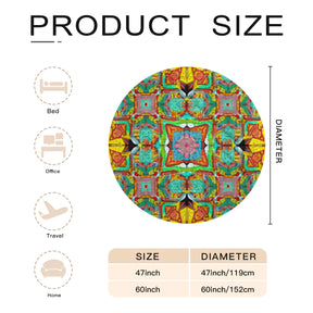 Single-Sided Printed Round Blanket | 280GSM Flannel - 19 - TROPICAL INSPIRED