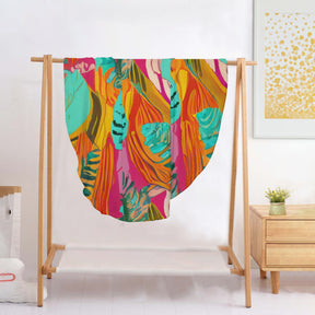 Single-Sided Printed Round Blanket | 280GSM Flannel - 5 - TROPICAL INSPIRED