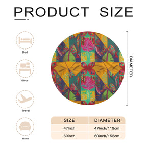 Single-Sided Printed Round Blanket | 280GSM Flannel - 13 - TROPICAL INSPIRED