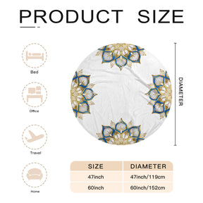 Single-Sided Printed Round Blanket | 280GSM Flannel - 1 - Luxx Mandala