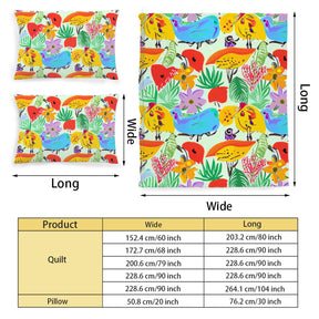 Multi Size Printed Duvet Cover Set (Double)｜Polyester - 3 - Abstract Birds