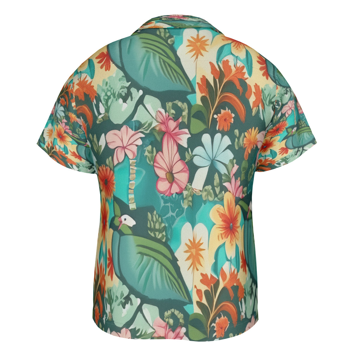 All-Over Print Hawaiian Shirt（No chest pocket) | Polyester - 15 - Abstract Birds